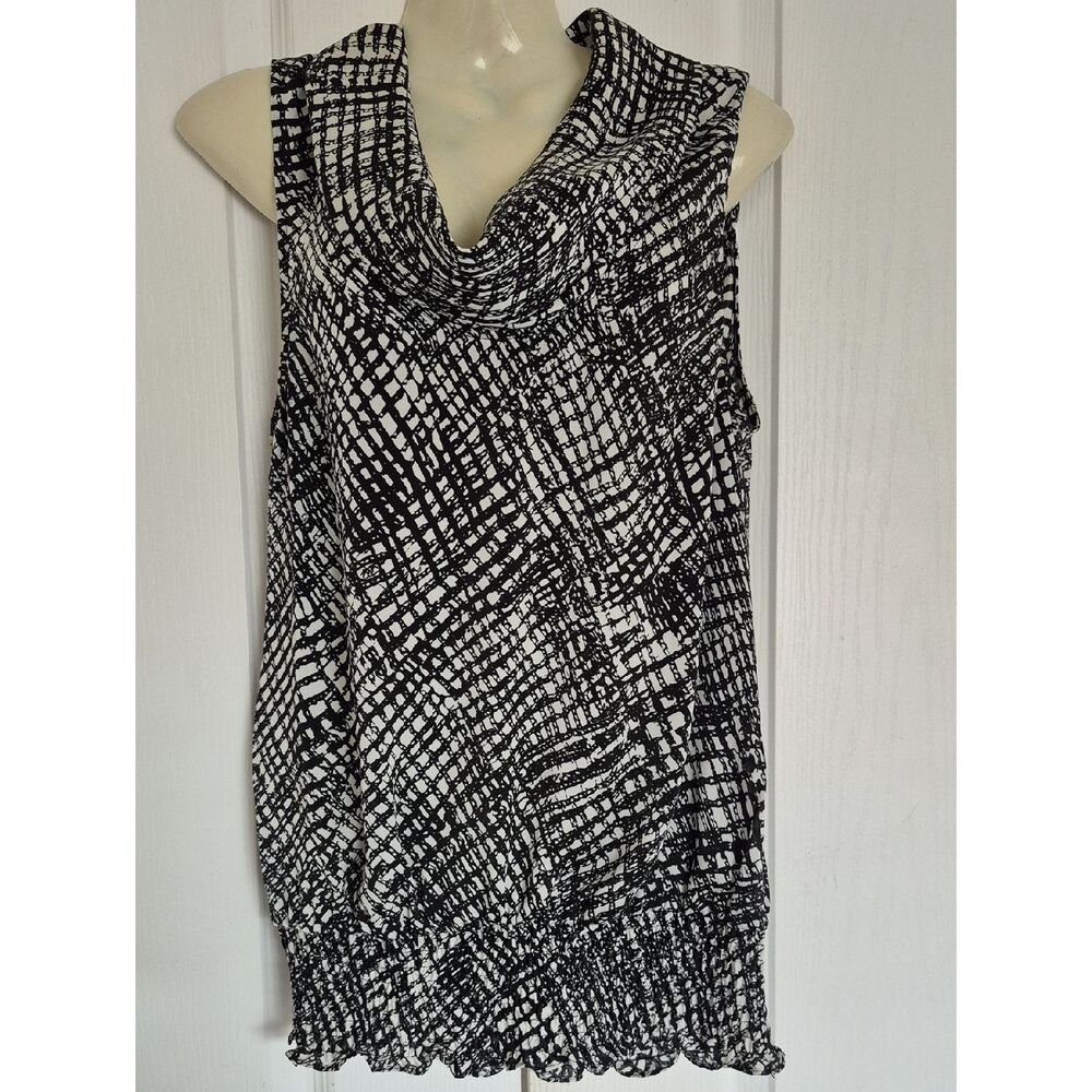 Michael Kors Black & White Cowl Neck Sleeveless Camisole
